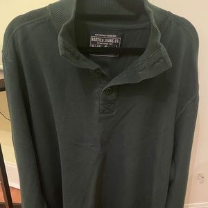 Men's Nautical button-up sweater, size L